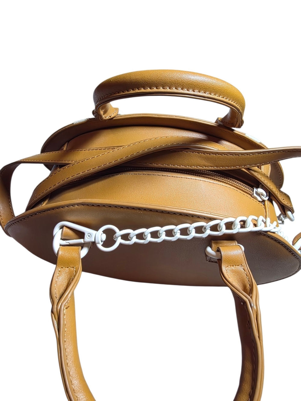 Luv Betsey by Betsey Johnson Tan Football Novelty Crossbody Bag Satchel - Picture 14 of 16